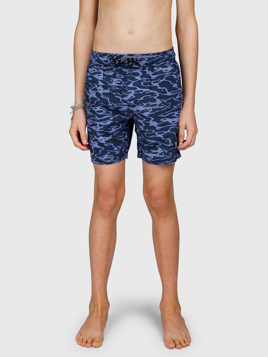 Bru-conicy-Print Boys Swim Shorts | Indigo Blue