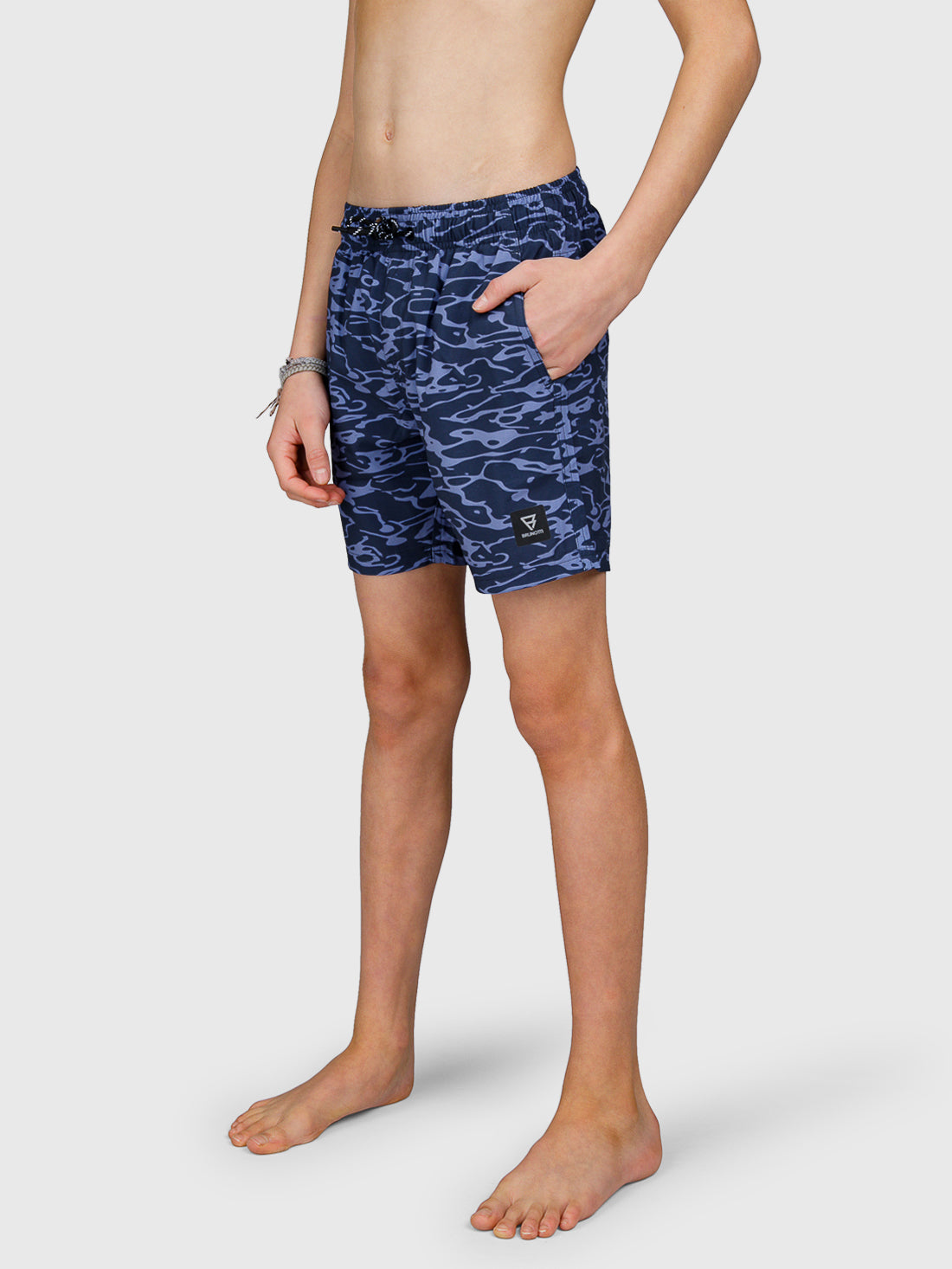Bru-conicy-Print Boys Swim Shorts | Indigo Blue
