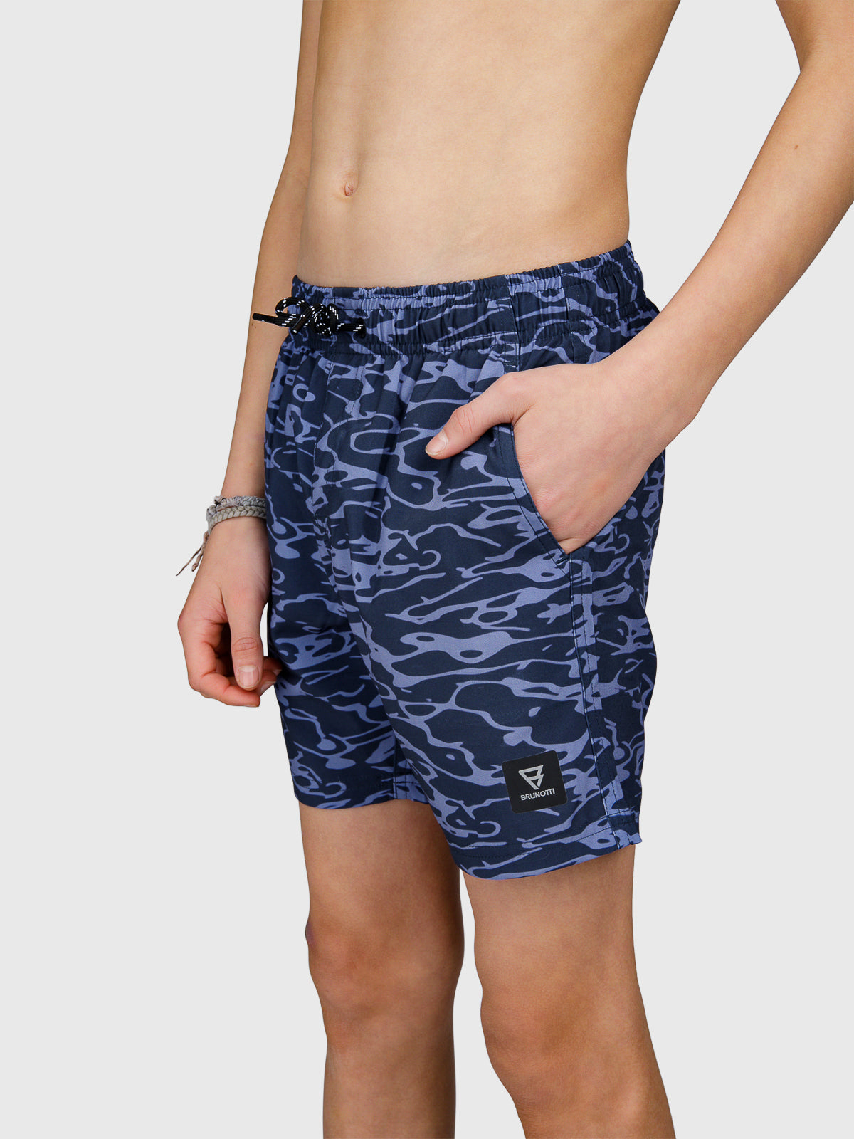 Bru-conicy-Print Boys Swim Shorts | Indigo Blue