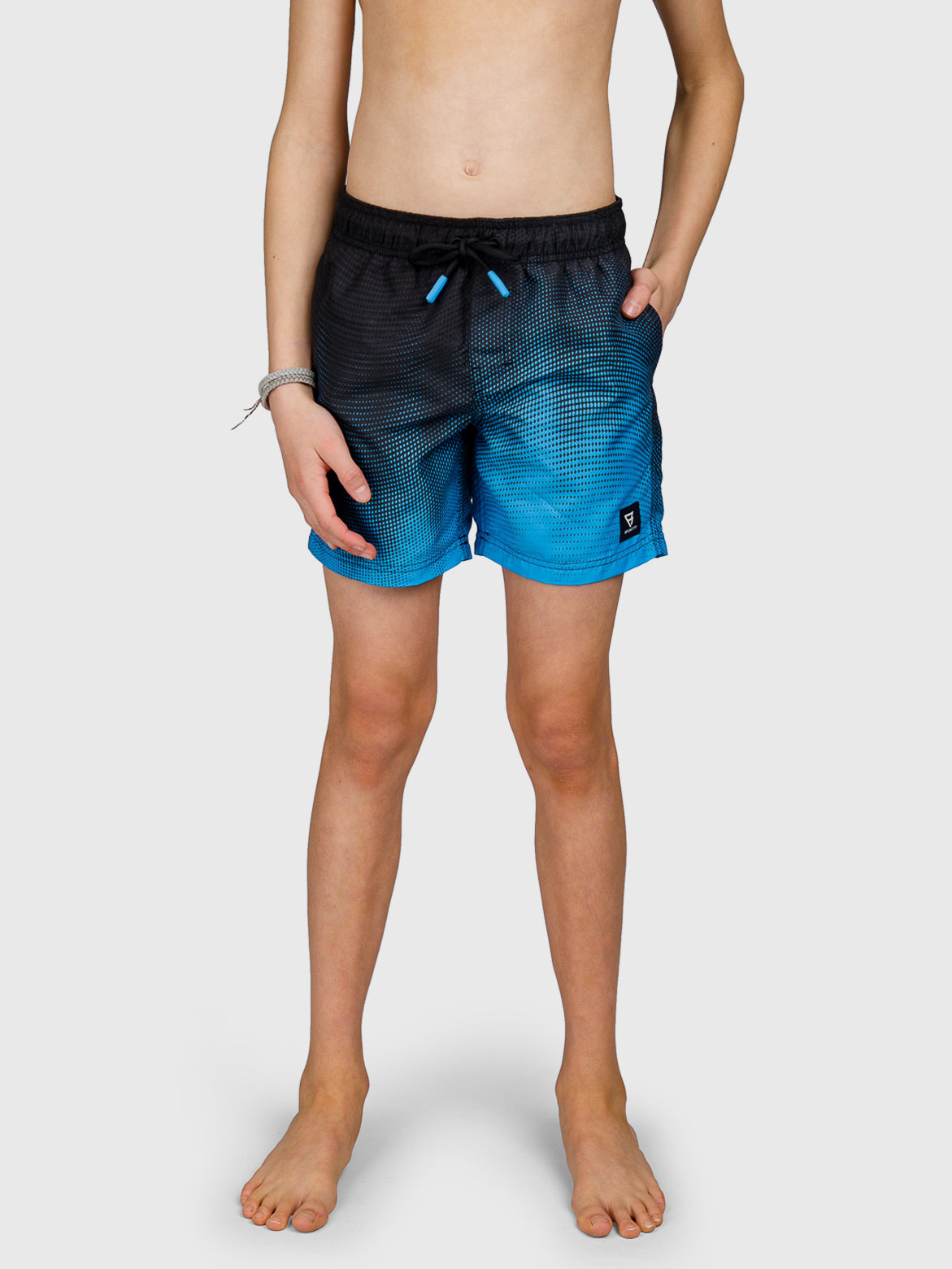 Cestery-Panel Print Boys Swim Shorts | Kingfisher Blue
