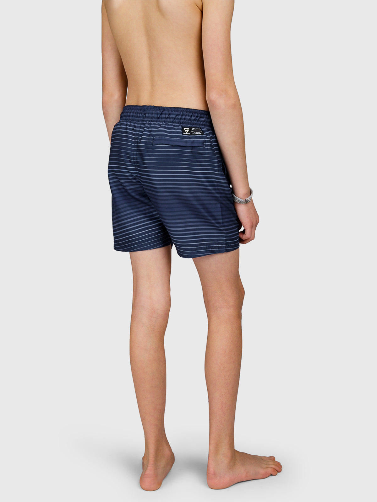 Cestery-Stripe Boys Swim Shorts | Indigo blue