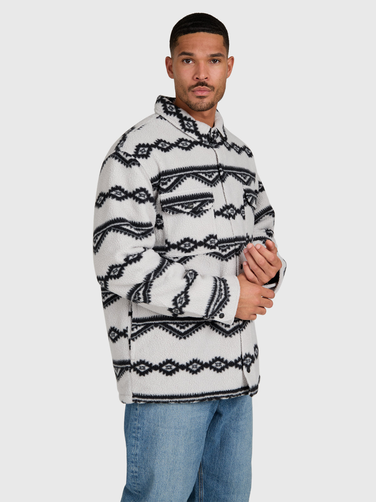 Kevionnet Men Fleece Jacket | Soft Grey