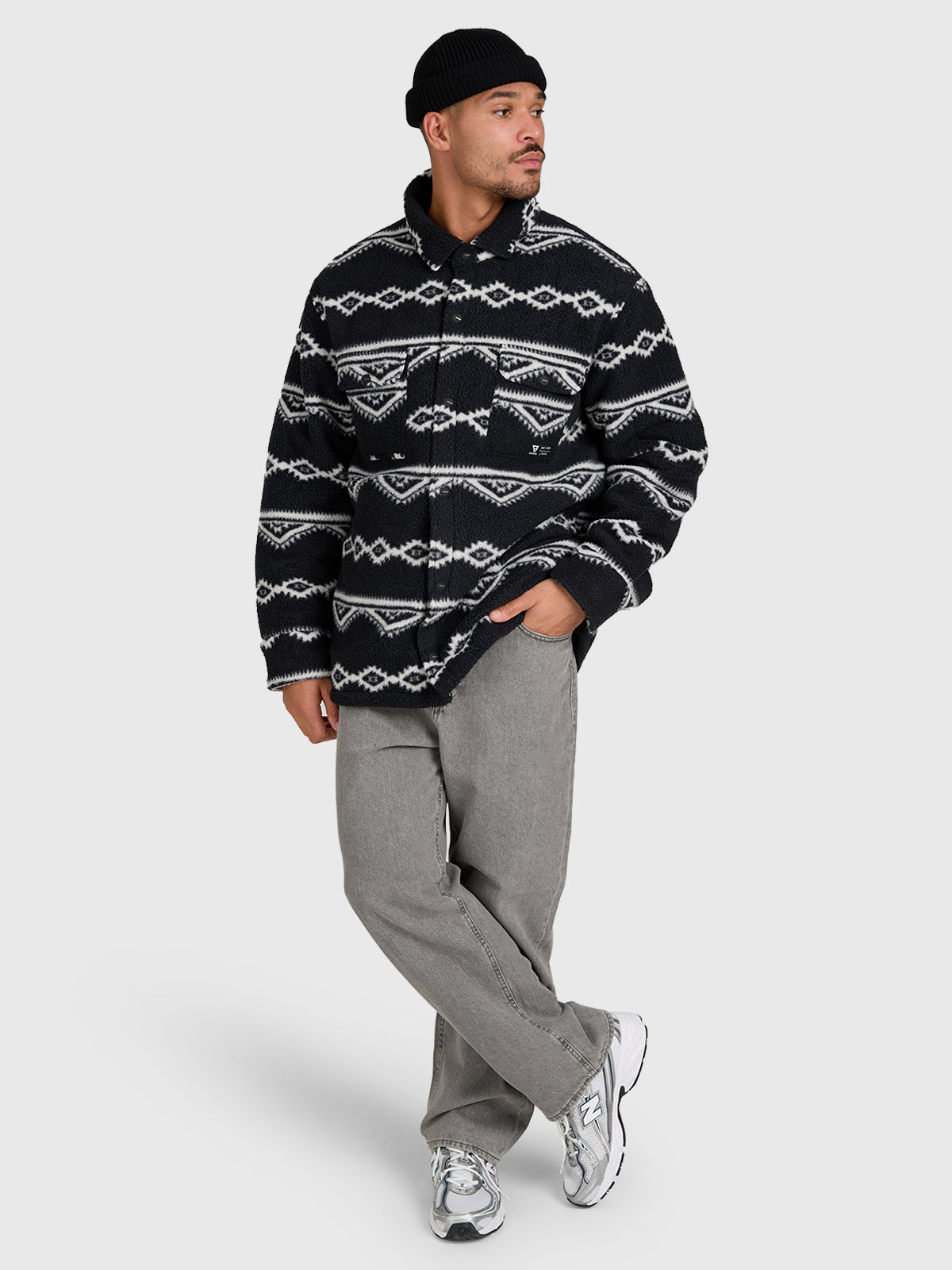 Kevionnet Men Fleece Jacket | Black