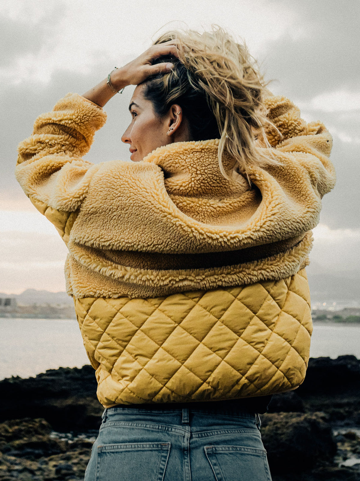 Becca Women Teddy Jacket | Yellow