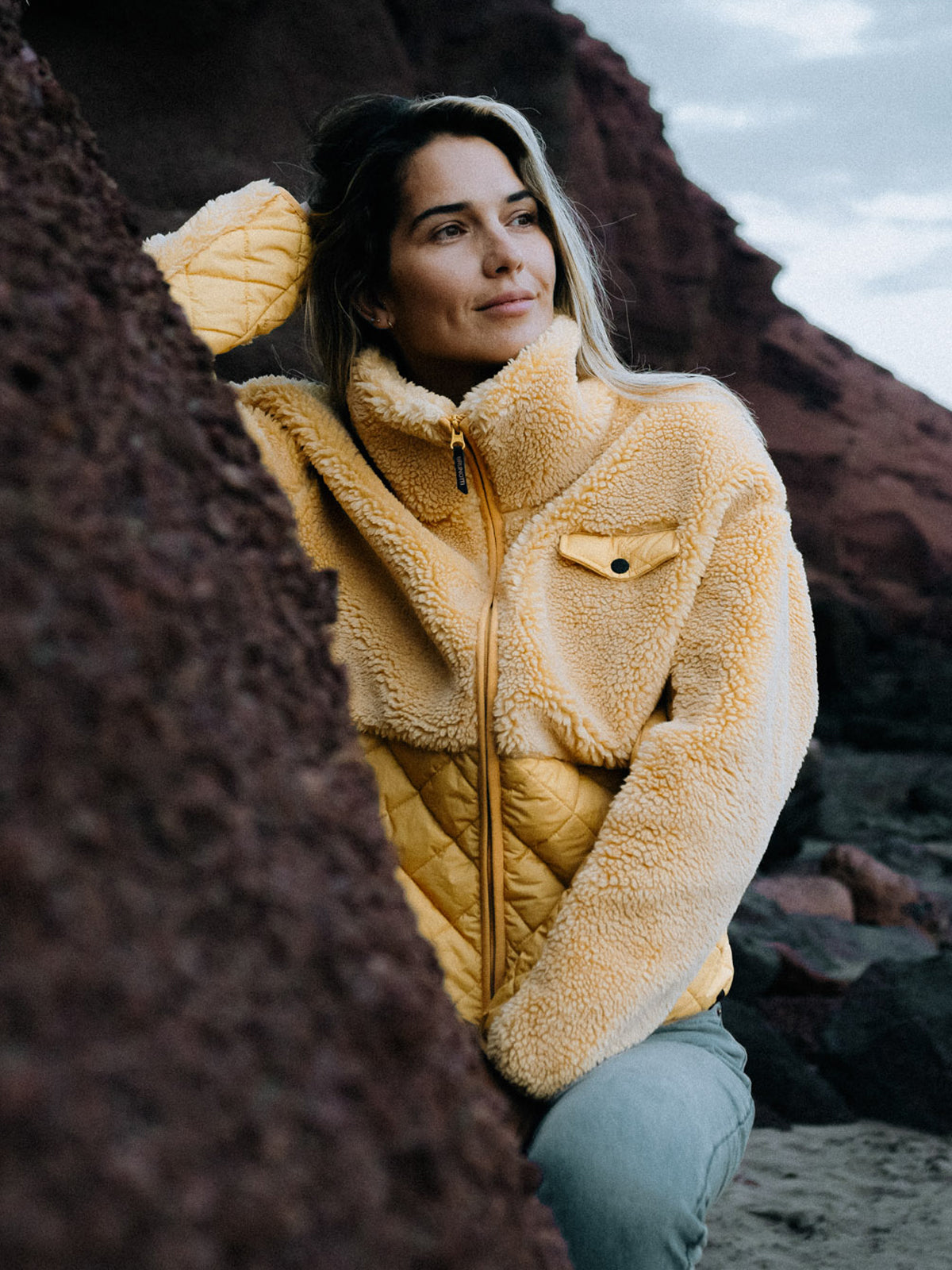 Becca Women Teddy Jacket | Yellow