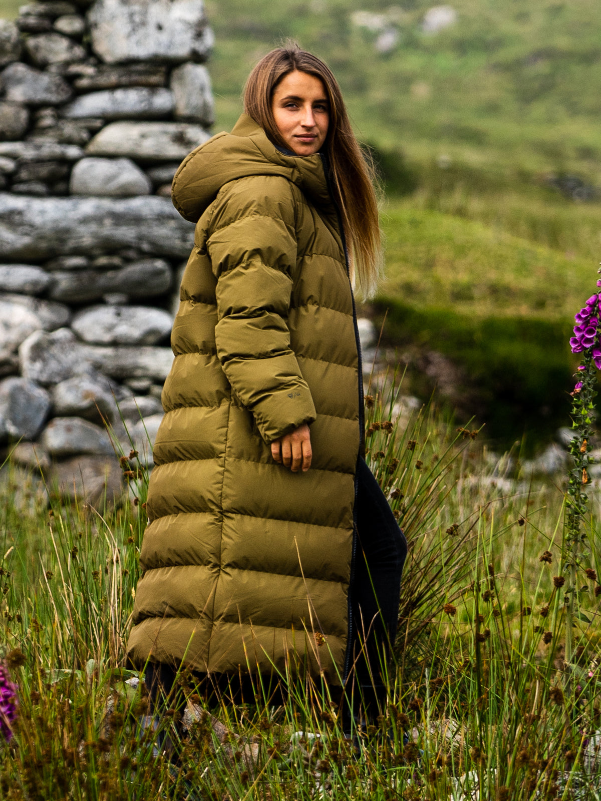 Bigsur Damen Langer Puffer Mantel | Grün