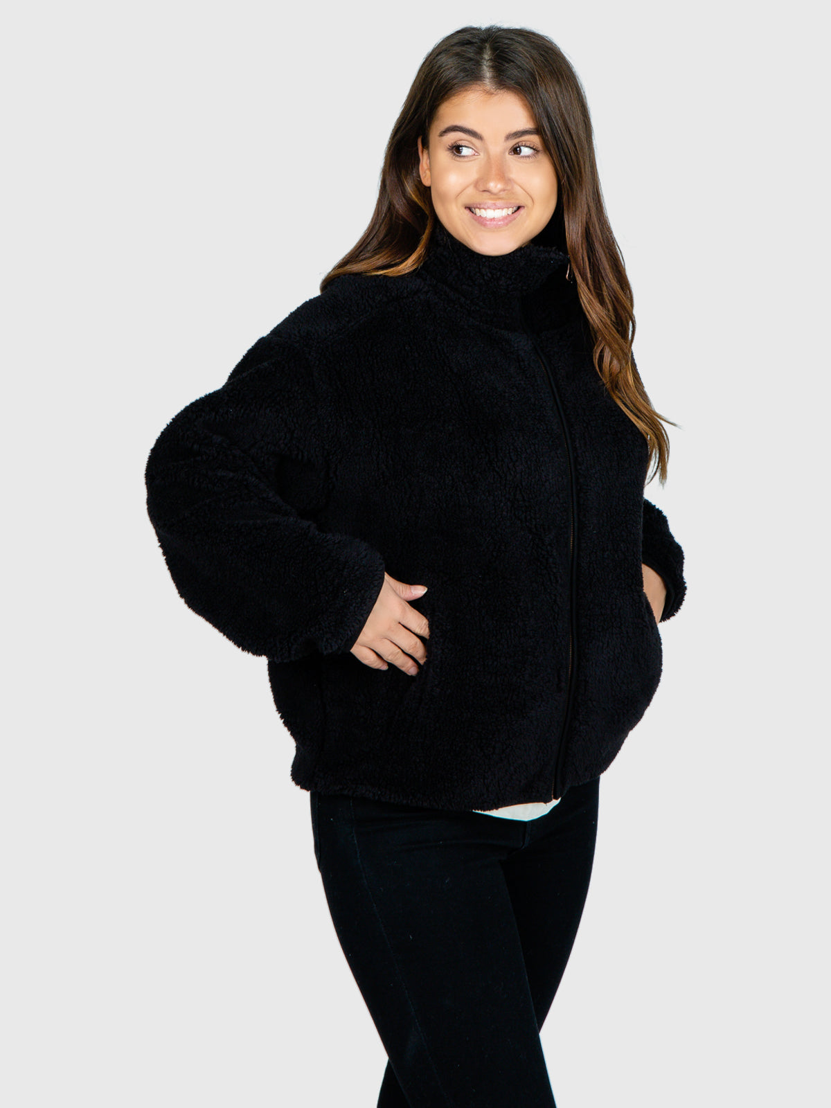 Huntress Women Fleece Jacket | Schwarz