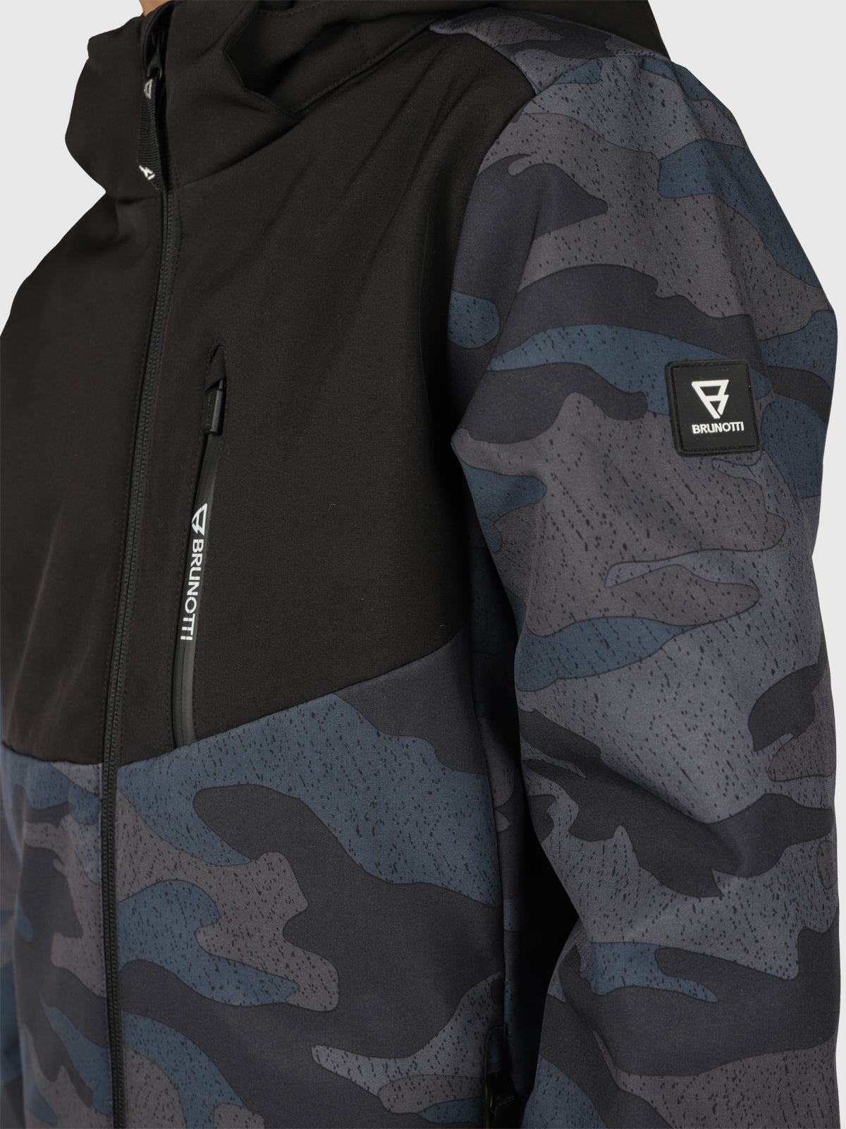 Twinstroky-AO Jungen Softshell-Skijacke | Camouflage Grau