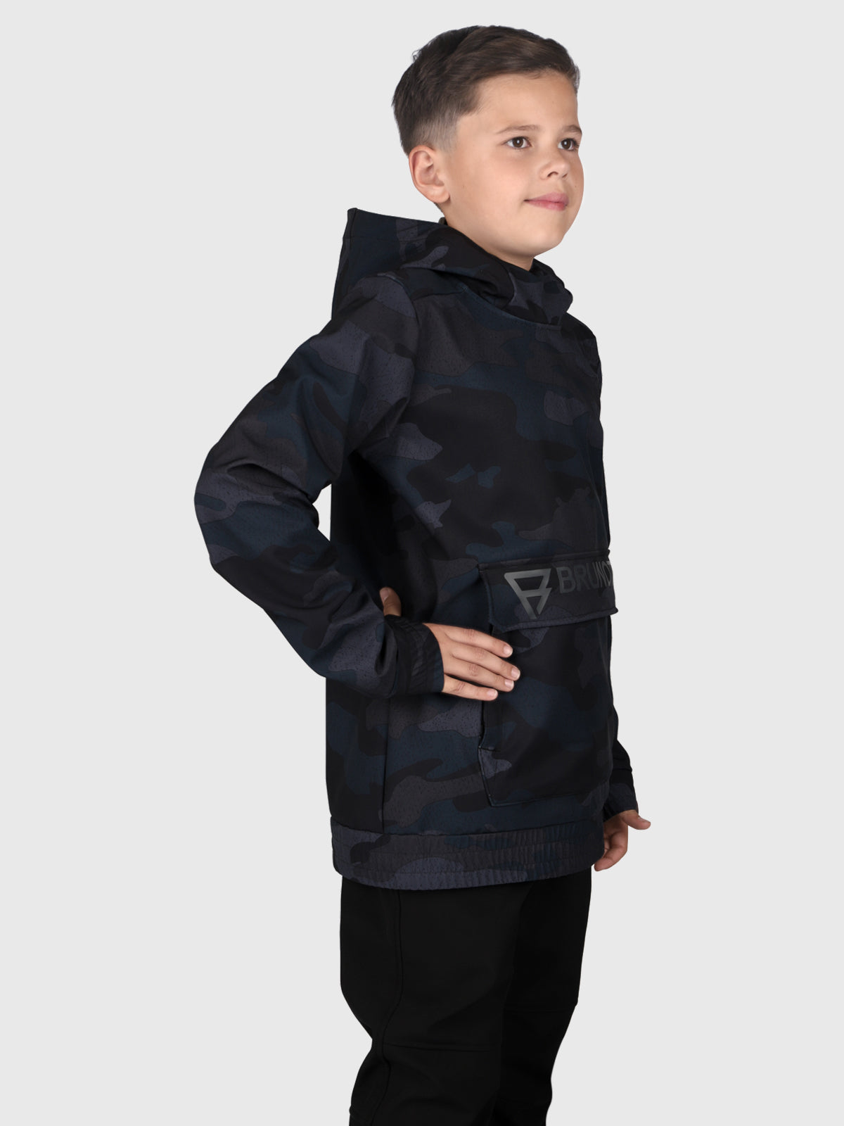 Cranemory-AO Jungen Anorak Softshell Jacke | Camouflage Grau