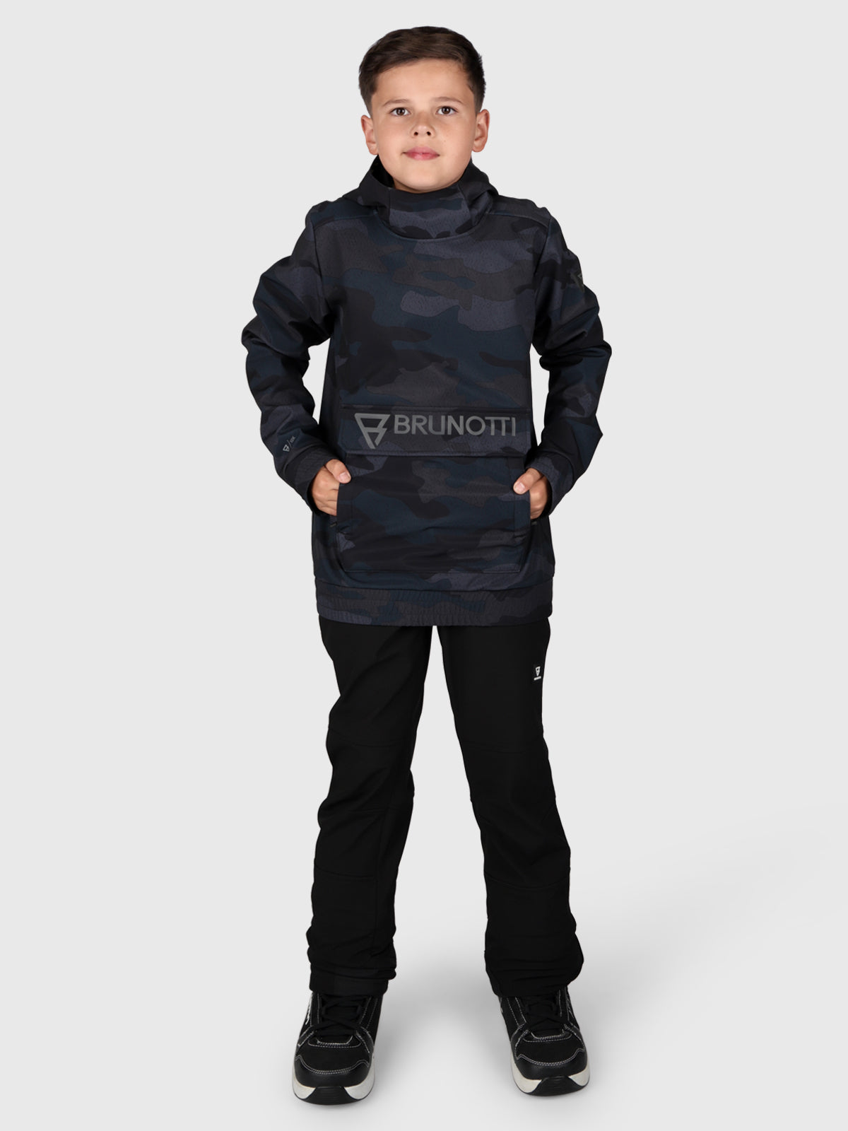 Cranemory-AO Jungen Anorak Softshell Jacke | Camouflage Grau