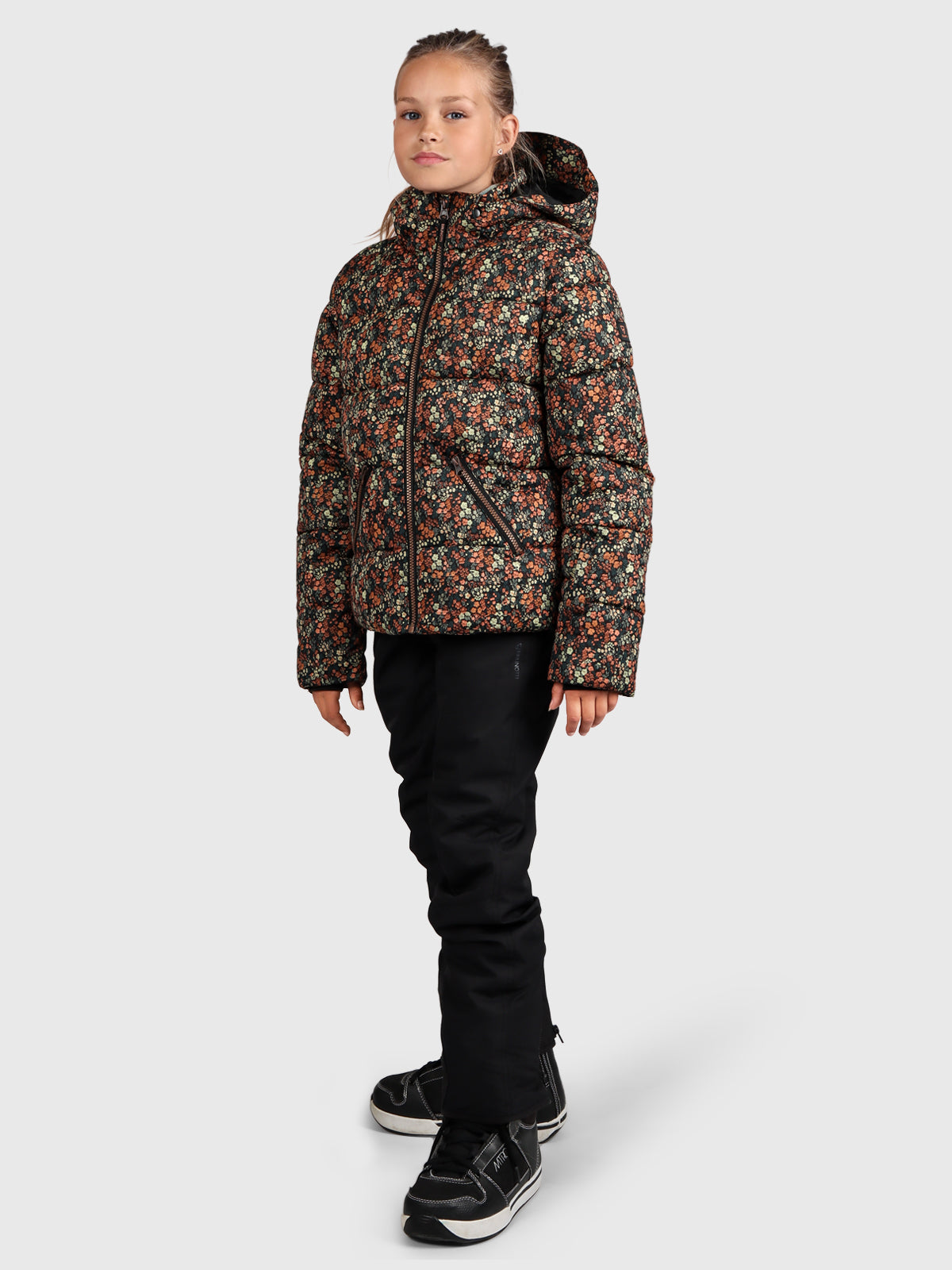 Mirina-Flower Meisjes Puffer Ski Jas | Bloemenprint