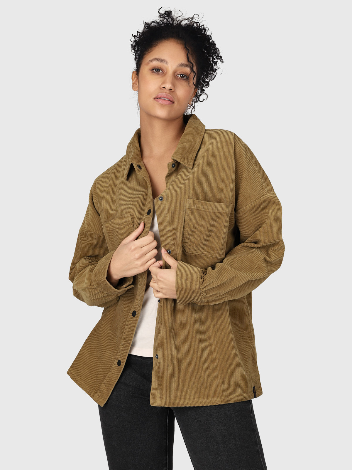 Sian-Cord-R Women Corduroy Shirt | Brown