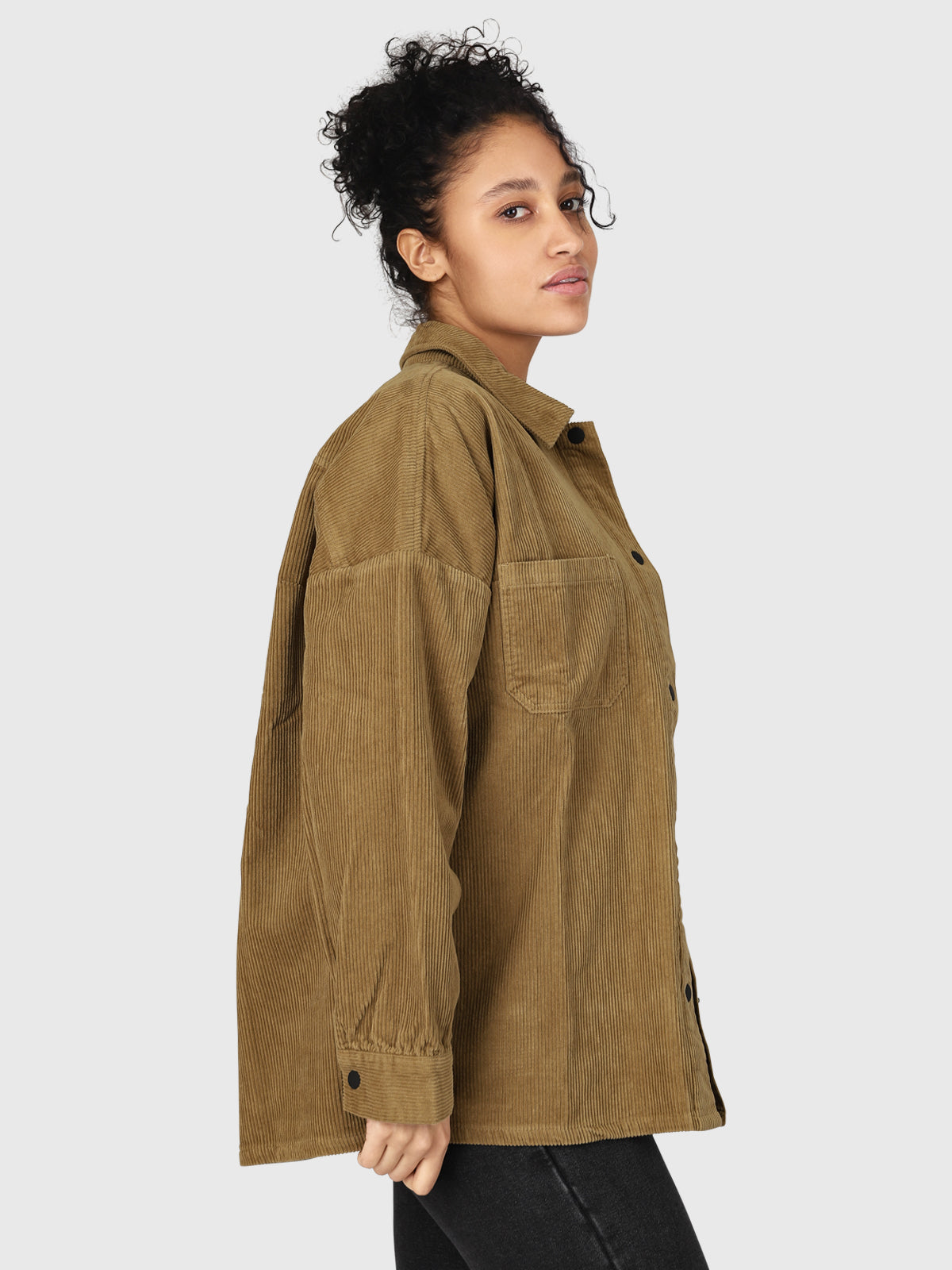 Sian-Cord-R Women Corduroy Shirt | Brown