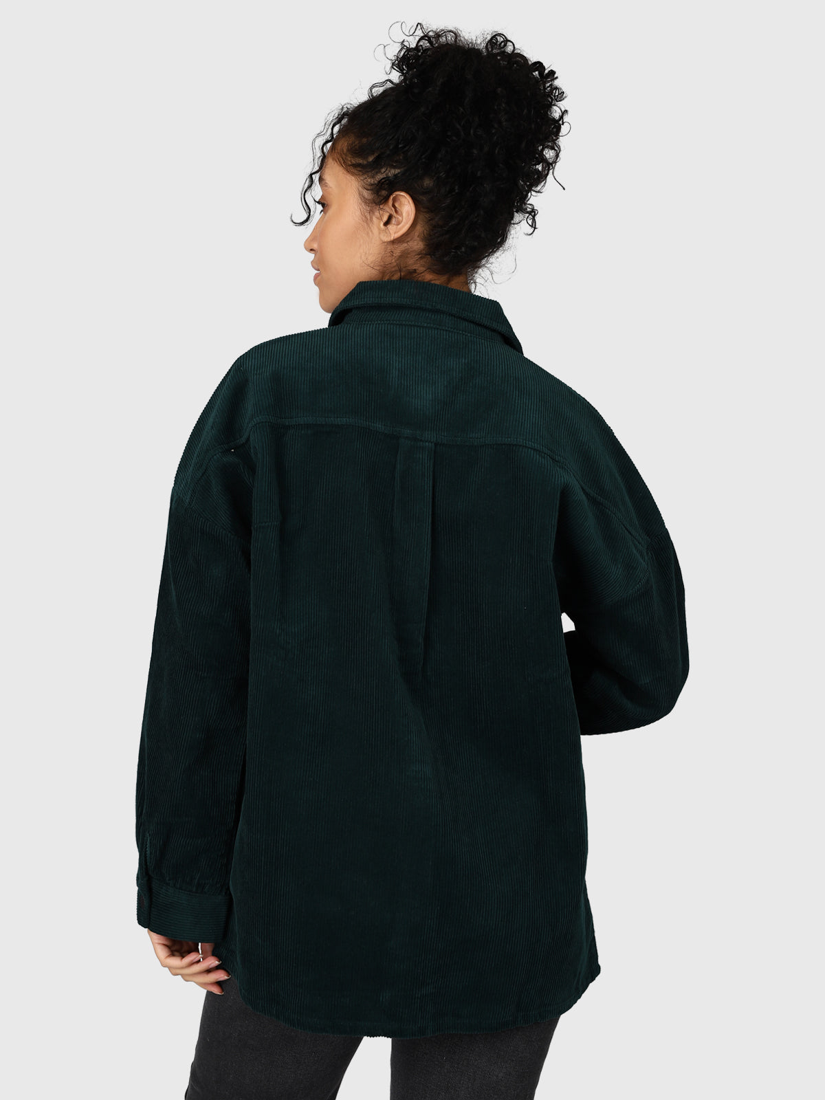 Sian-Cord-R Women Corduroy Shirt | Green