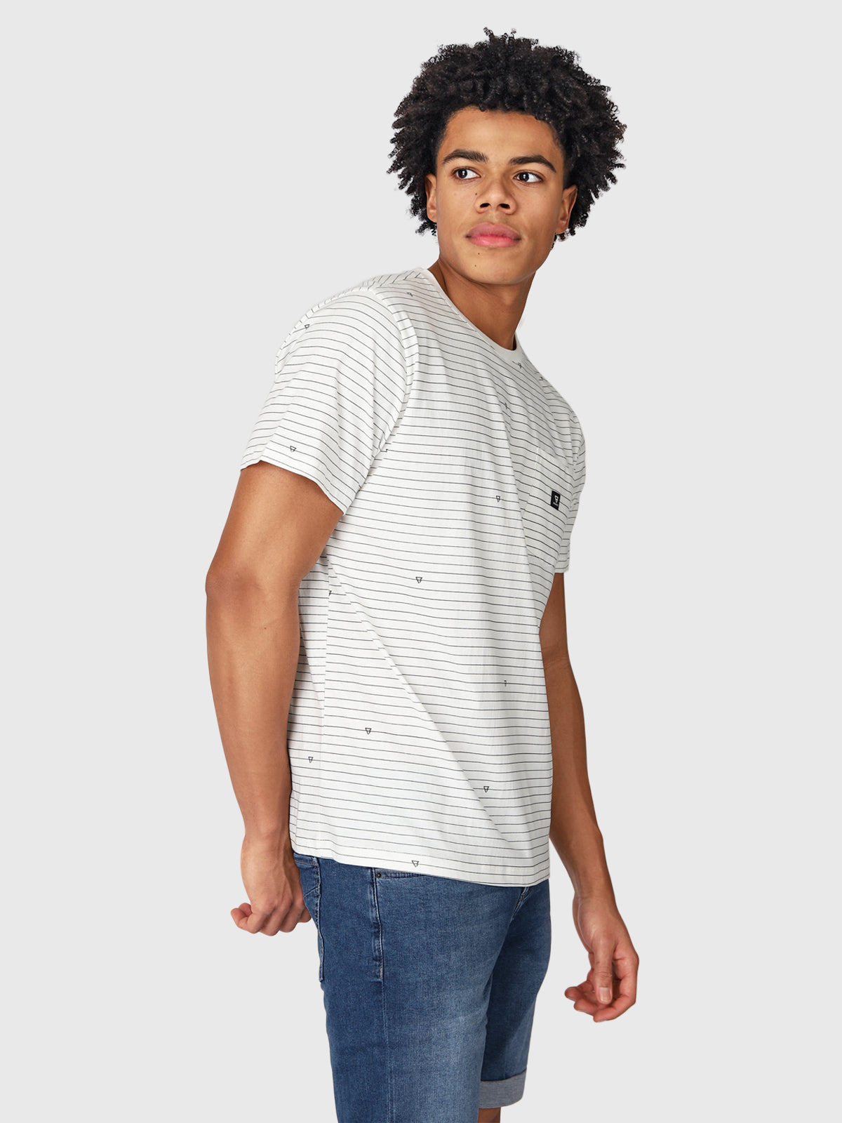 Axle-Stripe Men T-Shirt | White
