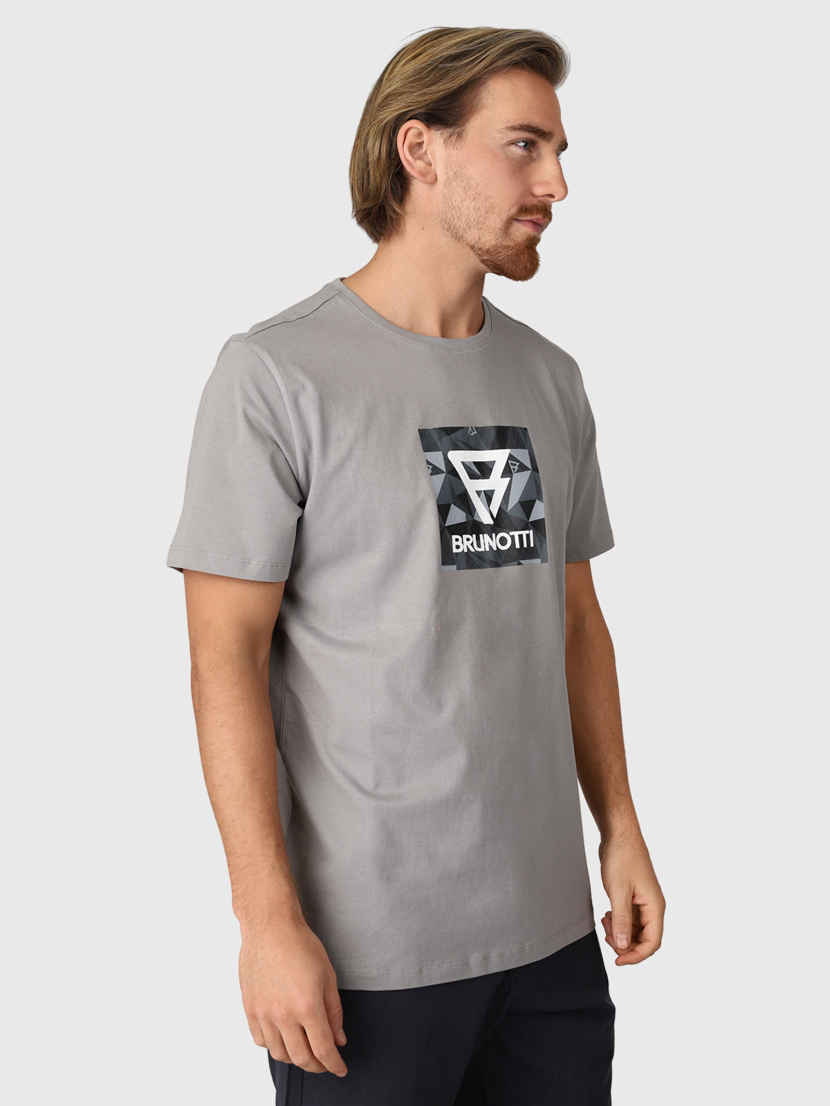 Jahn-Logosquare Men T-Shirt | Grey