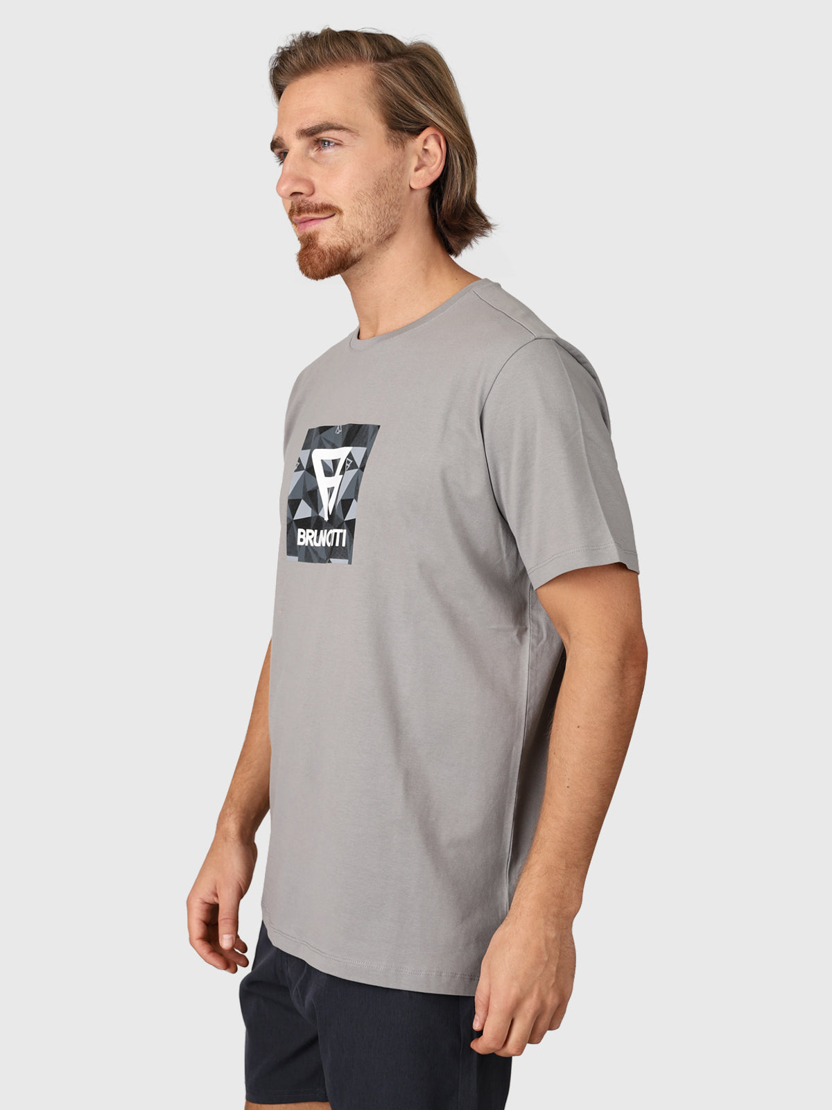 Jahn-Logosquare Men T-Shirt | Grey