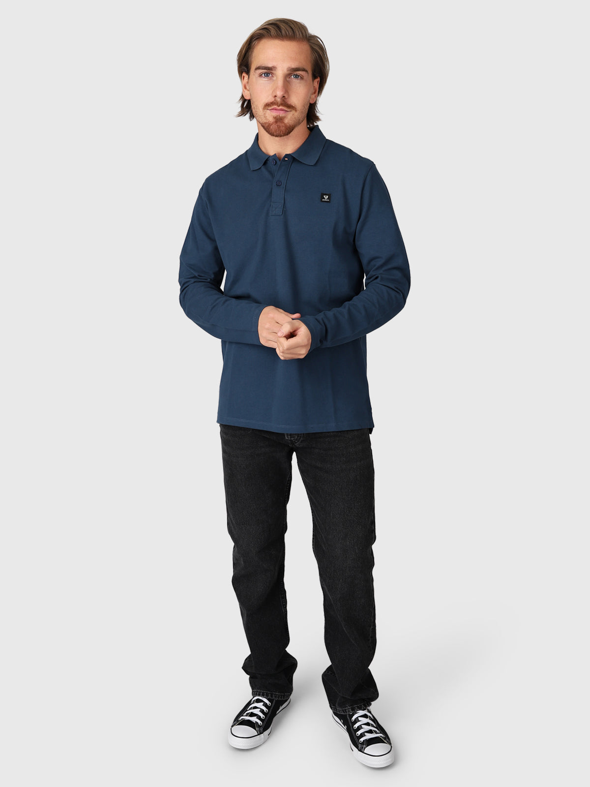 Manica Herren Polo Longsleeve | Blau