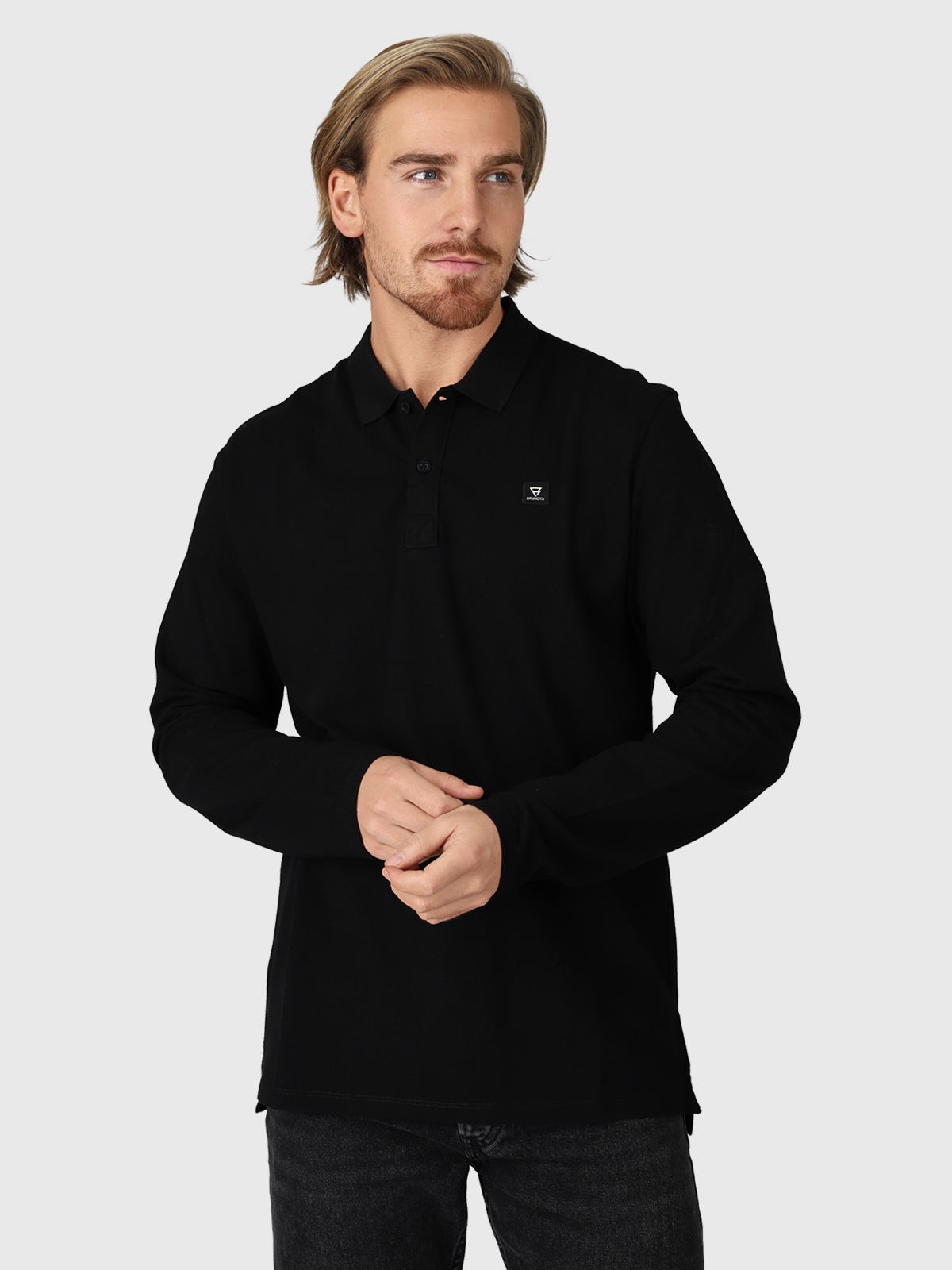 Manica Herren Polo Longsleeve | Schwarz