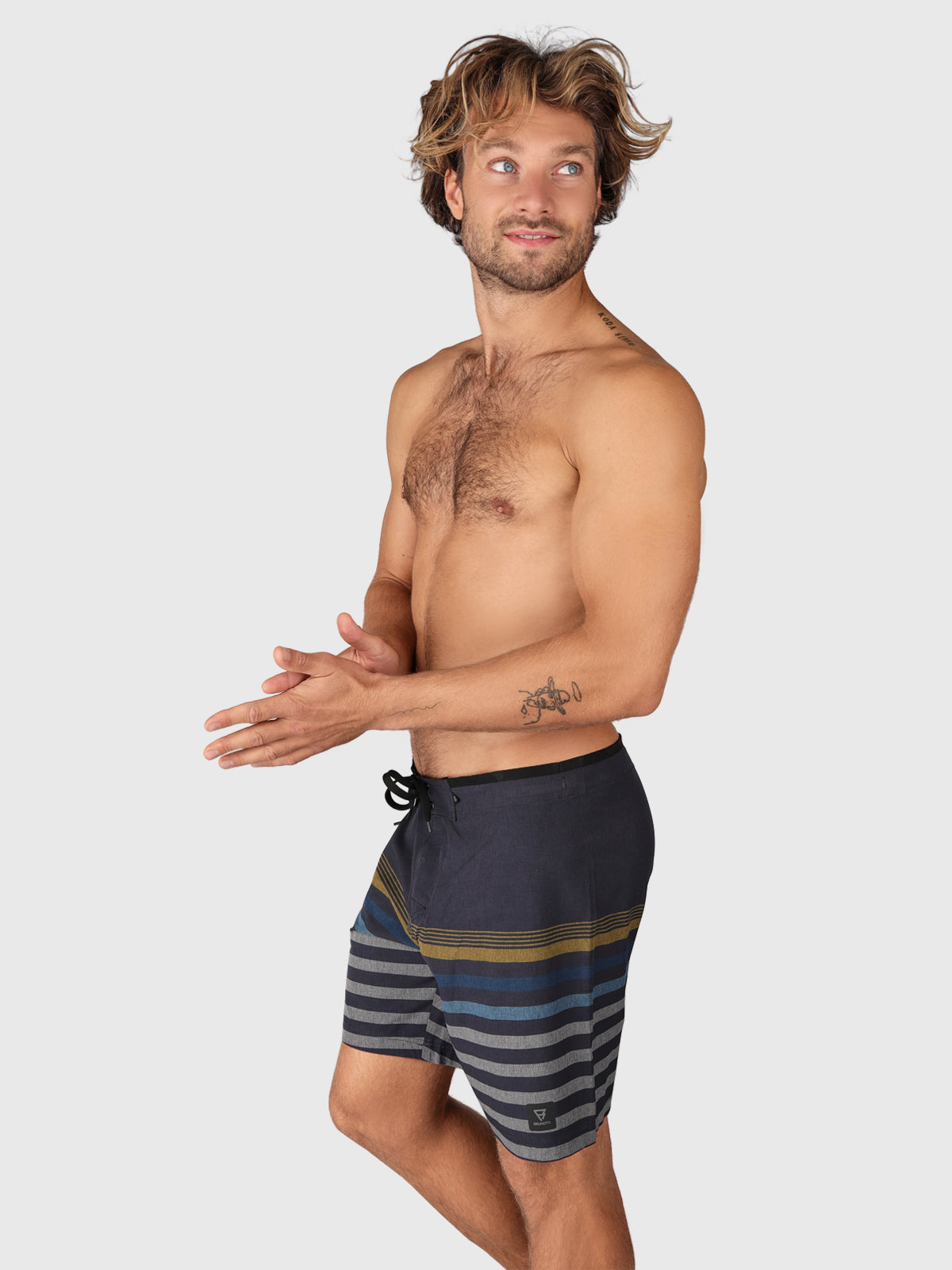 Paitor-Stripe Men Boardshorts | Blue