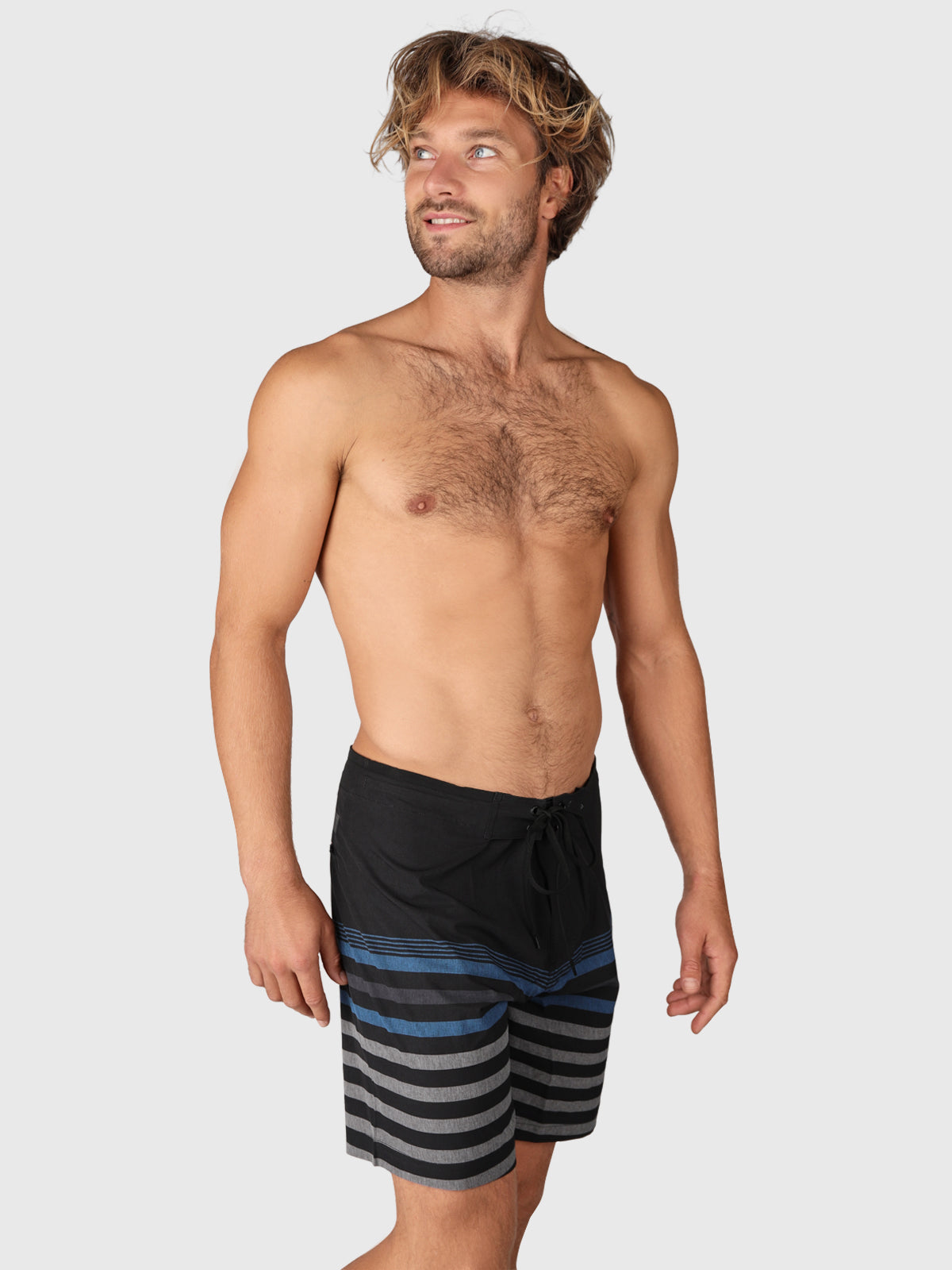 Paitor-Stripe Men Boardshorts | Black