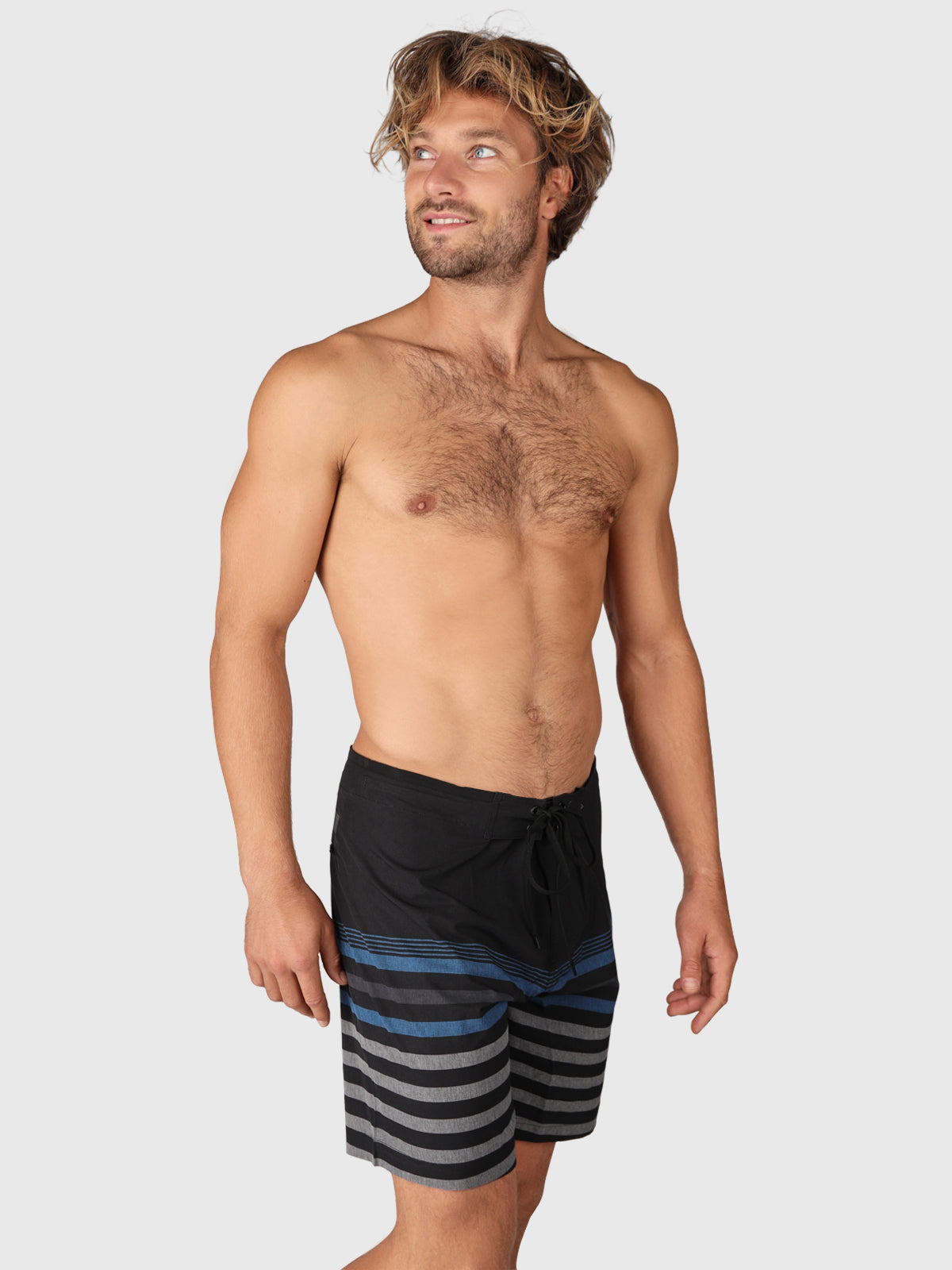 Paitor-Stripe Herren Boardshorts | Schwarz