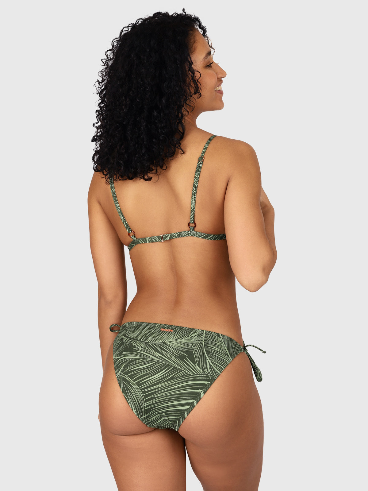 Hanaley-Satin Damen Triangel Bikini | Grün