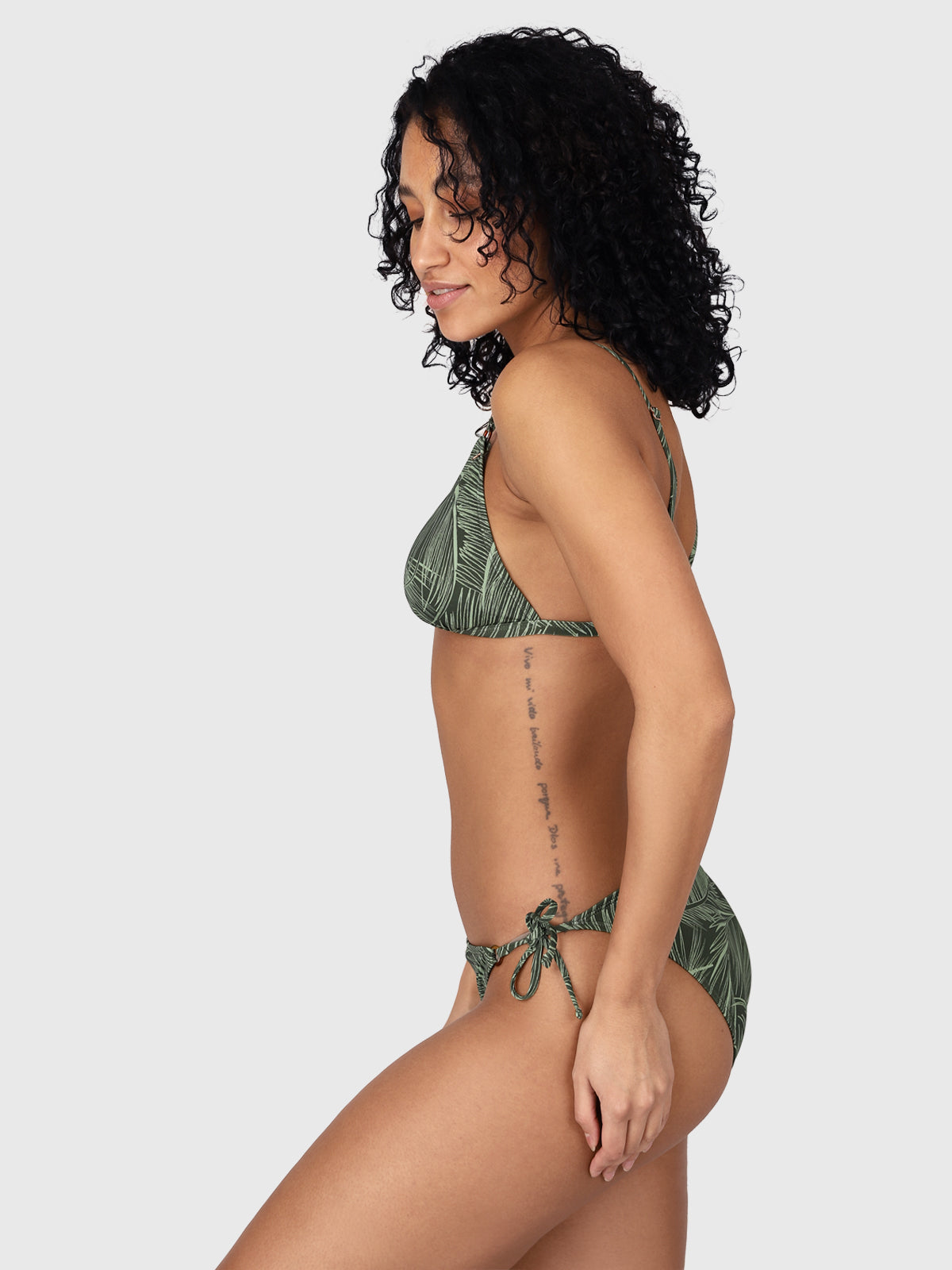 Hanaley-Satin Dames Bralette Bikini | Groen