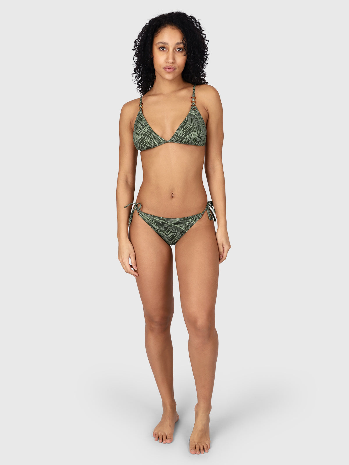 Hanaley-Satin Damen Triangel Bikini | Grün