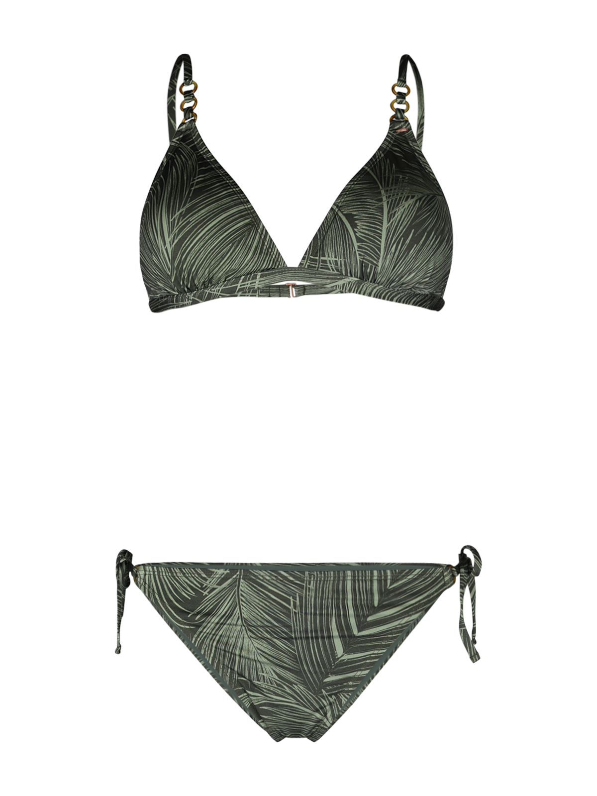 Hanaley-Satin Dames Triangel Bikini | Groen