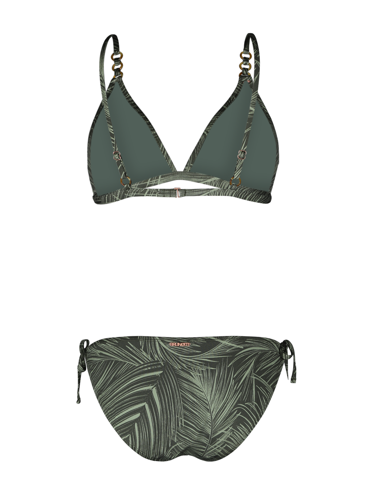 Hanaley-Satin Dames Triangel Bikini | Groen
