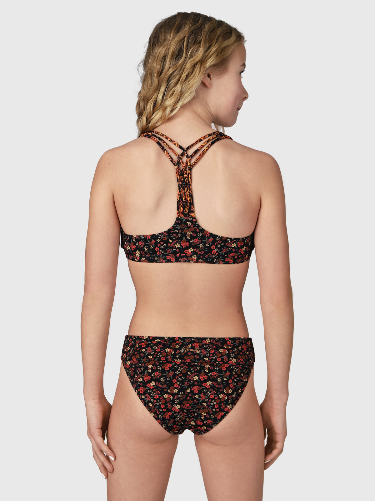 Lina-Flower Meisjes Bikini | Zwart