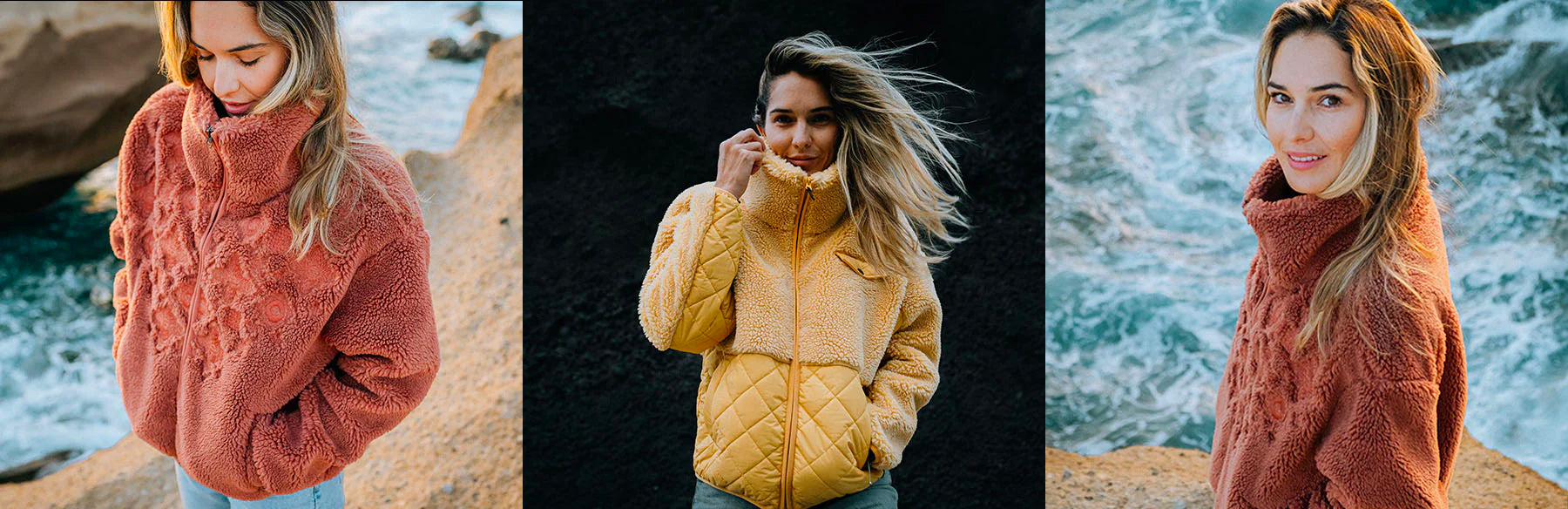 Jonge vrouw draagt Teddy jassen van Brunotti die ervoor zullen zorgen dat zij in de winter altijd lekker warm zal hebben.