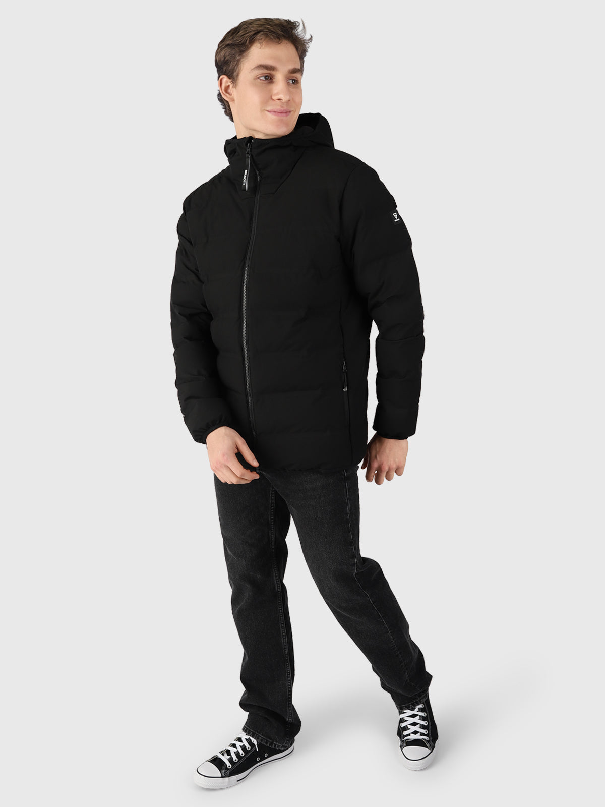 Galan Herren Puffer Jacke | Schwarz