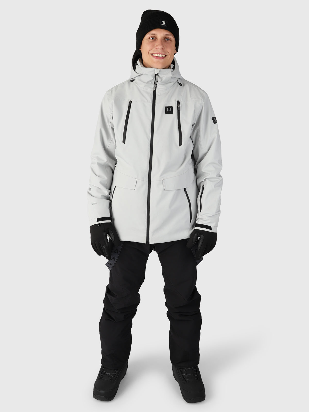 Baron-Heat Herren Skijacke mit Heat Panels | Grau