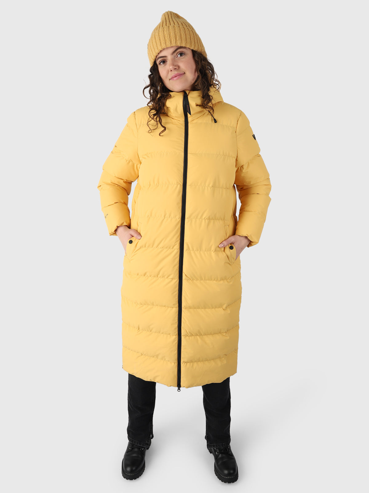 Bigsur Dames Lange Puffer Jas | Geel