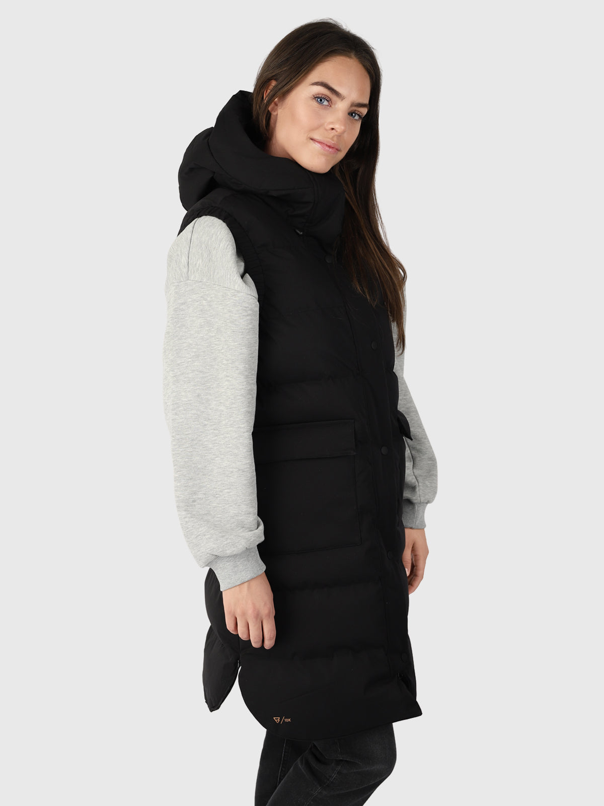 Kalani Dames Lange  Puffer Bodywarmer | Zwart