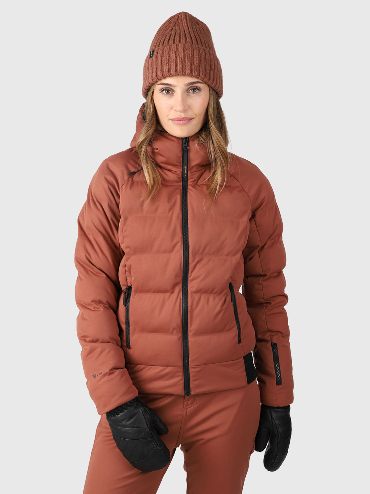 Poivre Blanc Stretch Womens Ski Jacket in Dove Brown