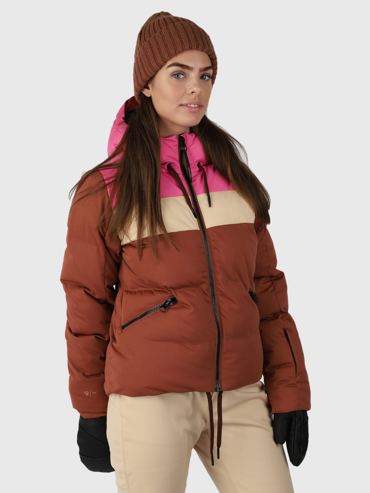 Niagona Dames Puffer Ski Jas | Bruin