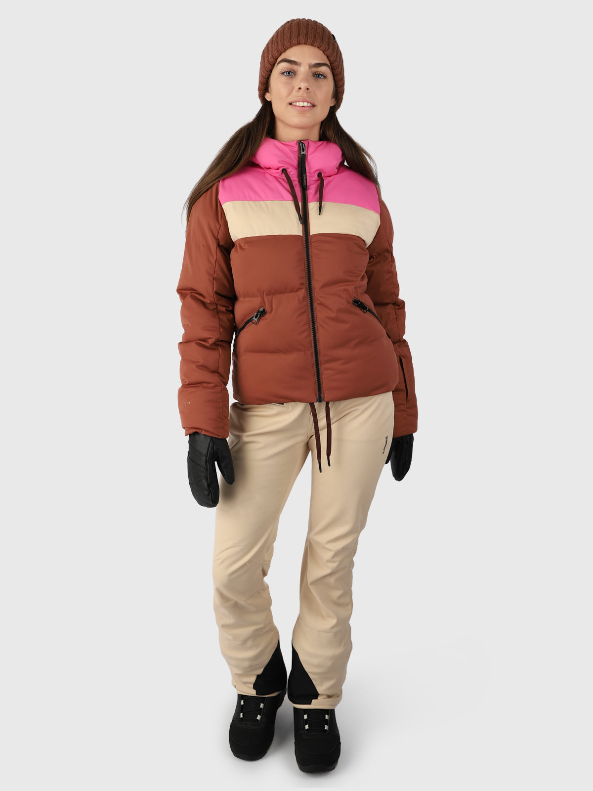 Niagona Women Puffer Snow Jacket | Brown