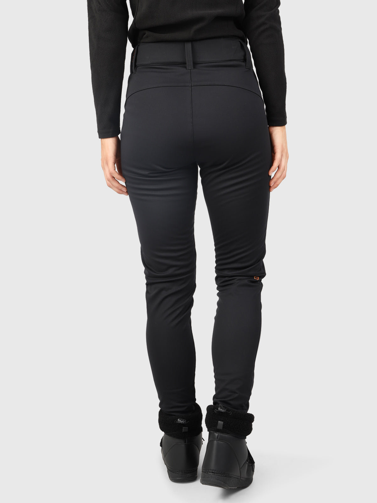 Women's long softshell leggings, black size XL