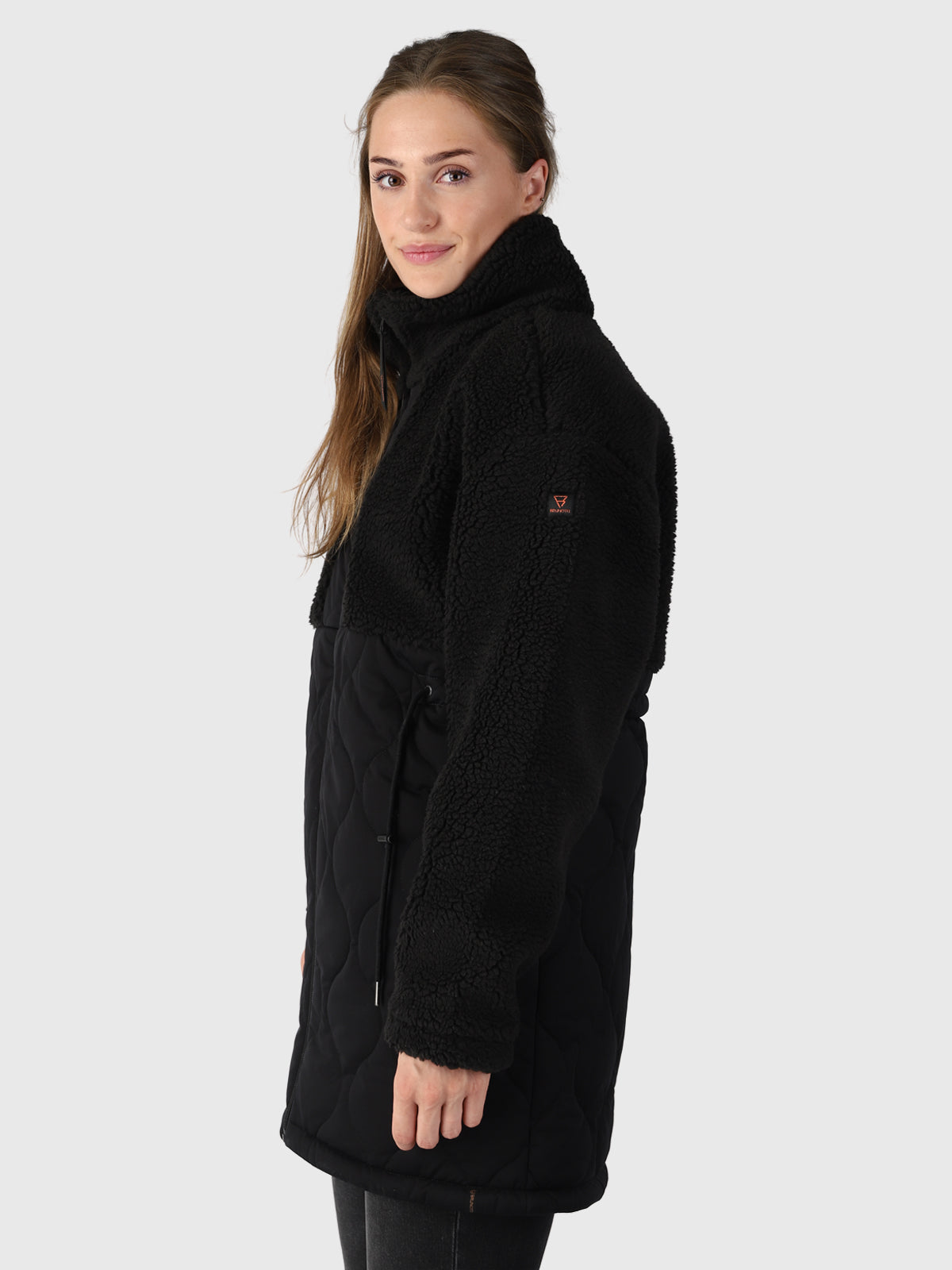 Cecile Damen Teddy Mantel | Schwarz