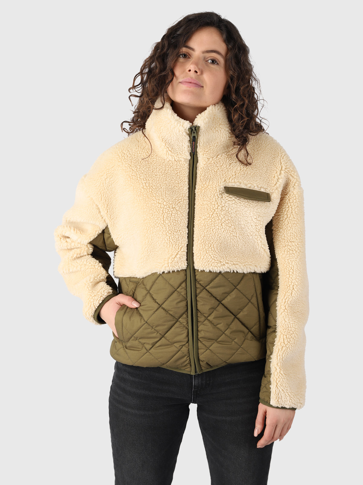 Becca Damen Teddy Jacke | Weiß