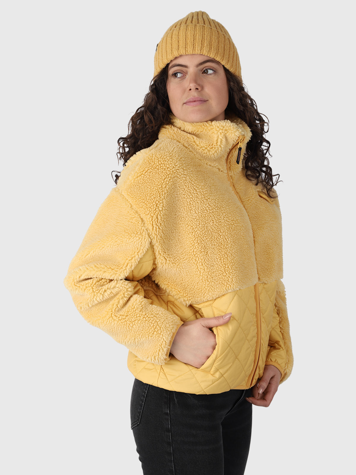 Becca Women Teddy Jacket | Yellow