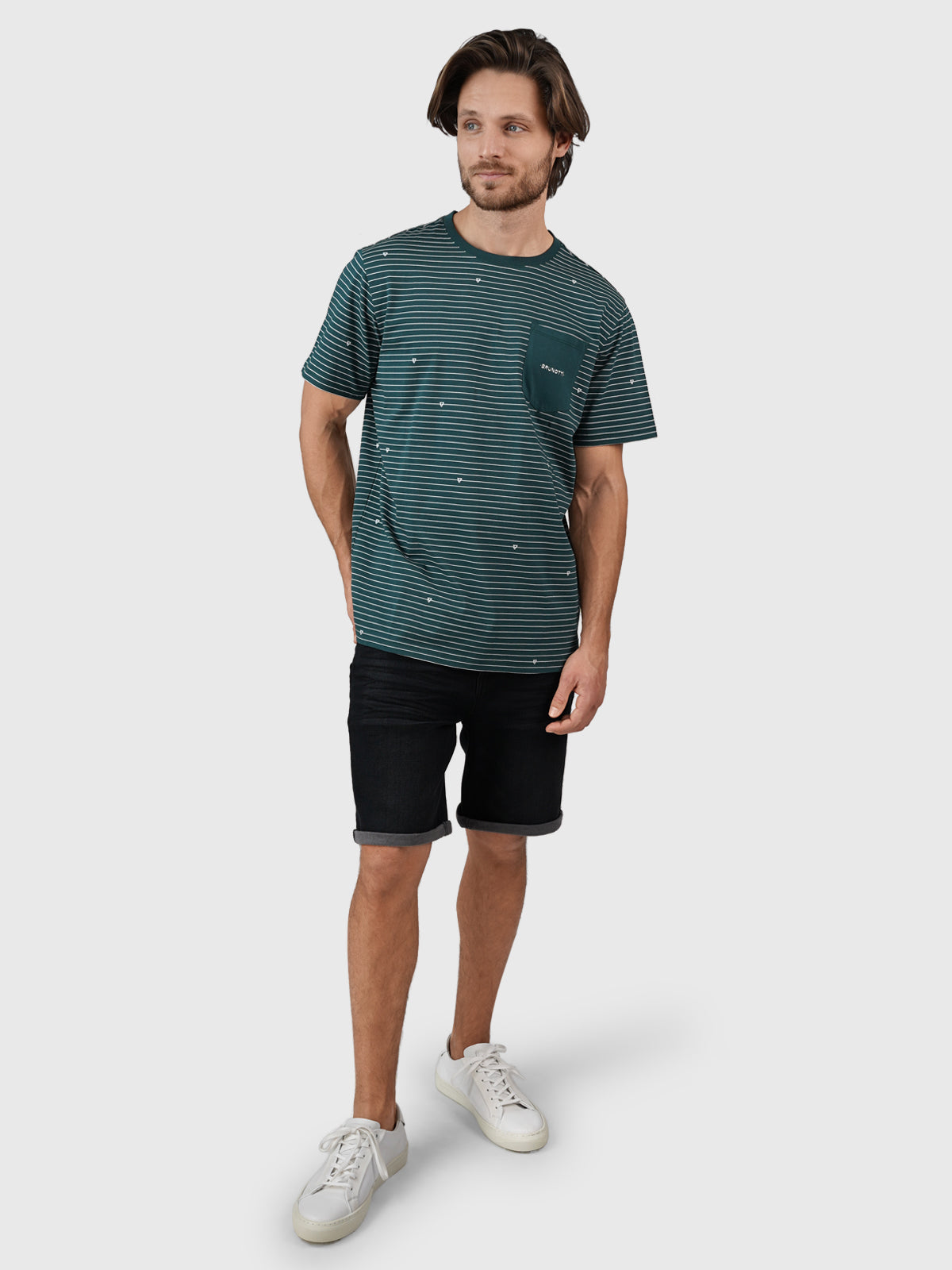 Axle-Stripe Herren T-shirt | Grün