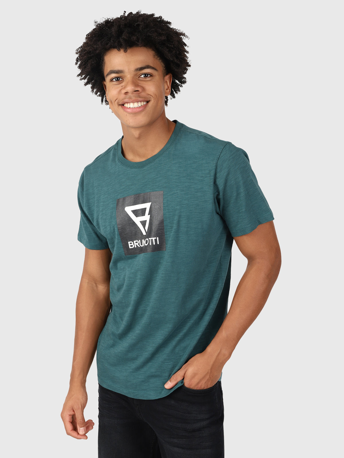 John-Logo-Slub Men T-shirt | Green