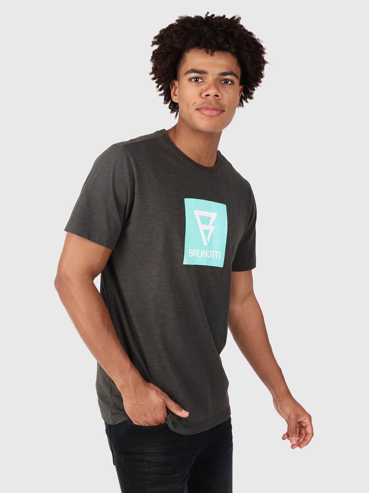 John-Logo-Slub Herren T-shirt | Schwarz