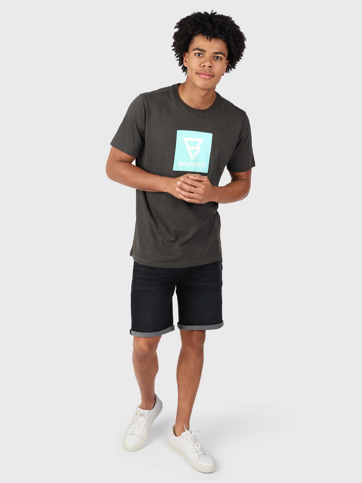 John-Logo-Slub Herren T-shirt | Schwarz