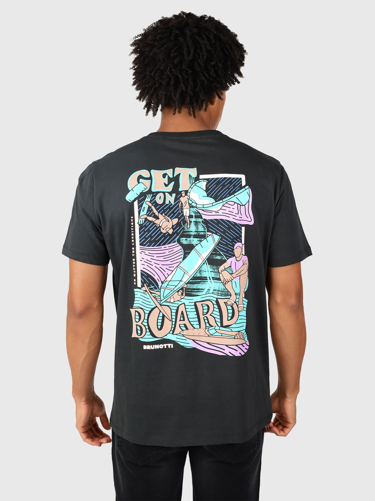 Seaside Heren T-shirt | Zwart