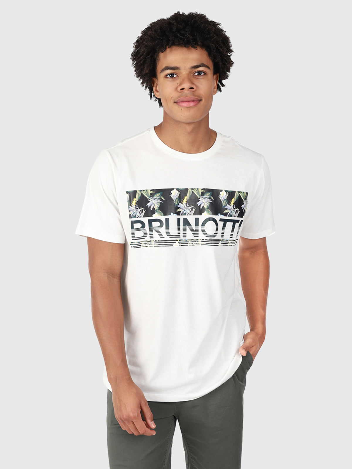 Nature-Block Herren T-shirt | Off-White